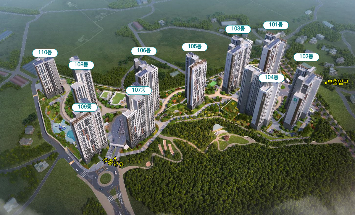 화성야목역서희스타힐스 단지배치